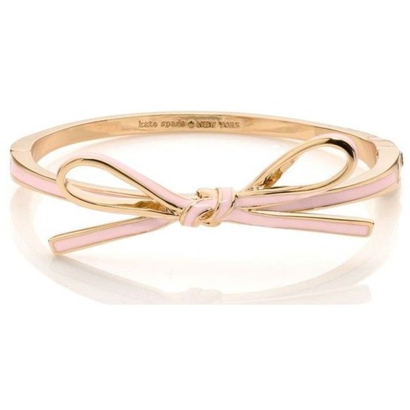 Kate Spade Ribbon Bow Pink & Silver Bracelet